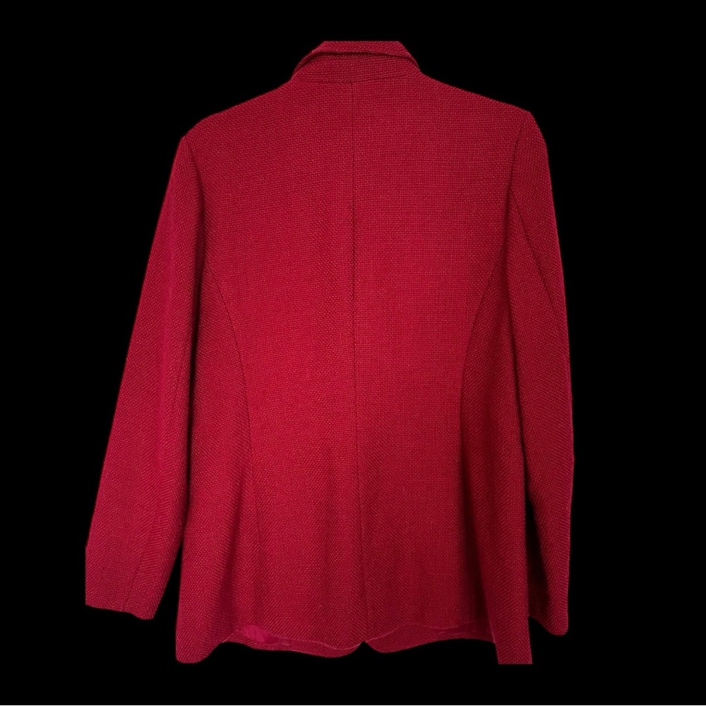 J.Jill Deep Claret Red Wool Blend Textured Blazer | Size - Picture 14 of 14